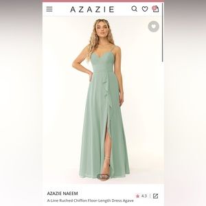Azazie Agave A-Line Chiffon Dress - Sage Green